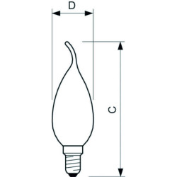 Philips CorePro LEDcandle ND 2W/827 E14 BA35 Kerze Windstoß Glühlampe klar, 37759200, 250lm, 2700K, warmweiß