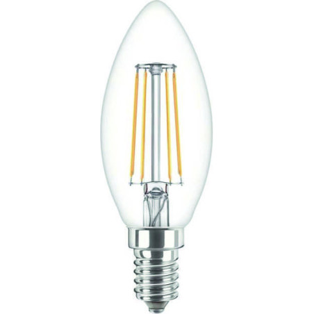 Philips CorePro LEDcandle ND, 4.3W/827 E14 B35 Kerze Glühlampe klar, 34726700, 470lm, 2700K, warmweiß, klar