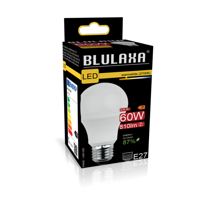 Blulaxa LED SMD Lampe 8W/827, Birnenform E27 8W 810lm, 2700 K warmweiß