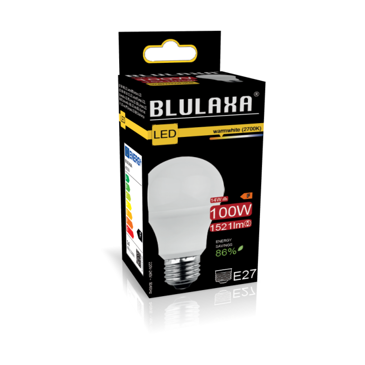 Blulaxa LED SMD Lampe 14W/827, Birnenform E27 14W 1521lm, 2700 K warmweiß