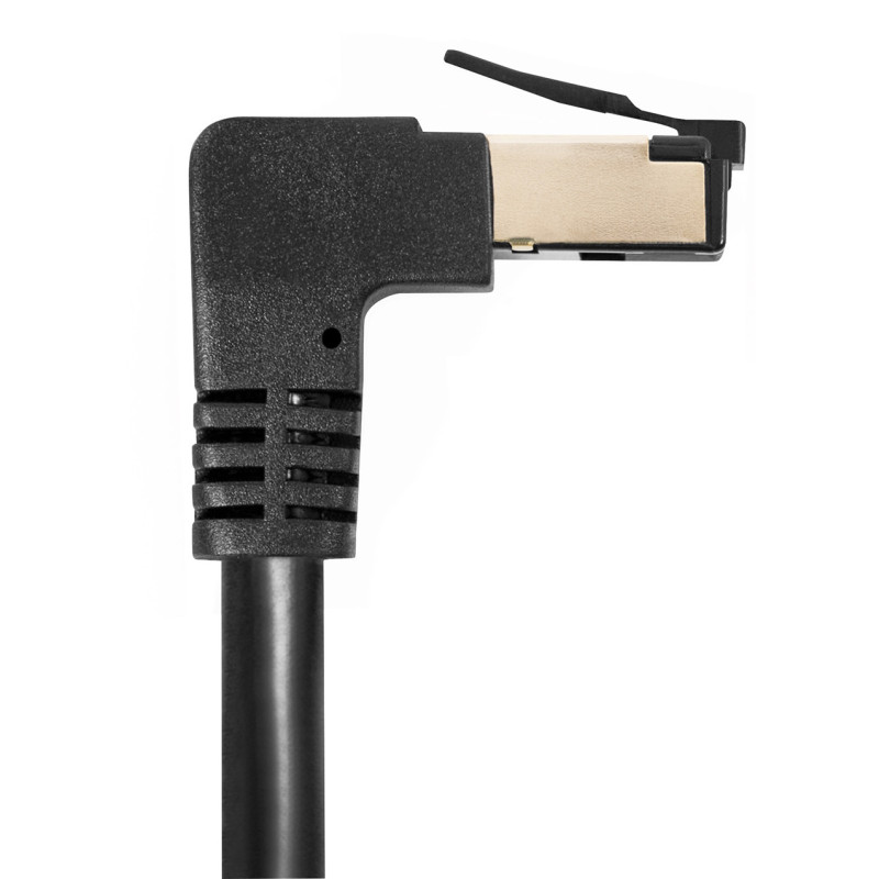 Netzwerkkabel, RJ-45 Stecker - RJ45-Stecker, CAT 8.1, S/FTP, nach oben gewinkelt, für 25/40/50 GBASE Anwendungen, 0,5 m