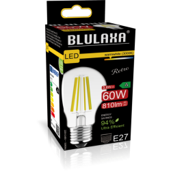 Blulaxa LED Filament Lampe 3.8W/827, Birnenform E27 3,8W 810lm, 2700 K warmweiß