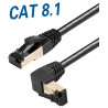 Netzwerkkabel, RJ-45 Stecker - RJ45-Stecker, CAT 8.1, S/FTP, nach oben gewinkelt, für 25/40/50 GBASE Anwendungen, 0,5 m