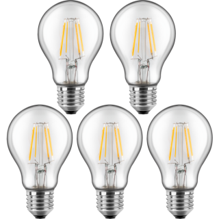 Blulaxa LED Filament Lampe 7W/827, Birnenform E27 7W 810lm, 2700 K warmweiß, 5er Pack