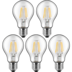 Blulaxa LED Filament Lampe 7W/827, Birnenform E27 7W 810lm, 2700 K warmweiß, 5er Pack