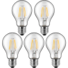 Blulaxa LED Filament Lampe 7W/827, Birnenform E27 7W 810lm, 2700 K warmweiß, 5er Pack