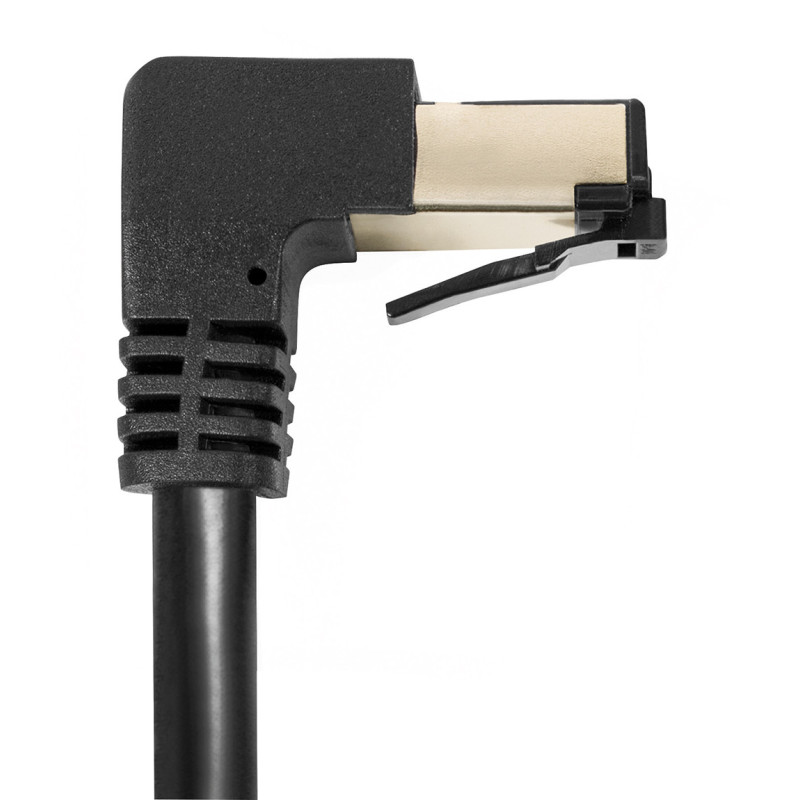 Netzwerkkabel, RJ-45 Stecker - RJ45-Stecker, CAT 8.1, S/FTP, nach unten gewinkelt, für 25/40/50 GBASE Anwendungen, 3,0 m