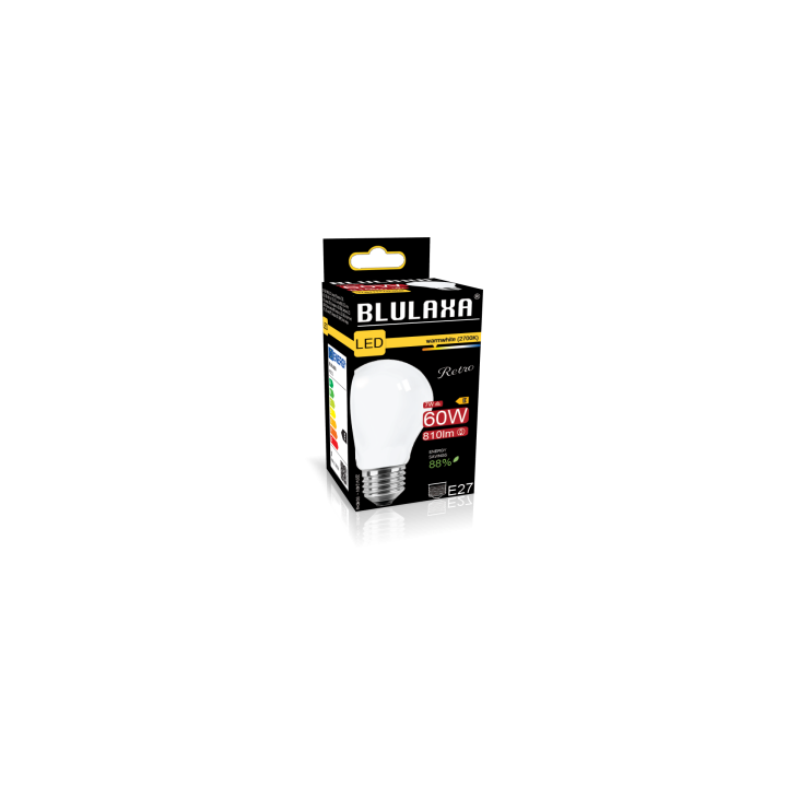 Blulaxa LED Filament Lampe 7W/827, Birnenform E27 7W 810lm, 2700 K warmweiß, Opal
