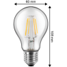 Blulaxa LED Filament Lampe 7W/827, Birnenform E27 7W 810lm, 2700 K warmweiß, Dimmbar