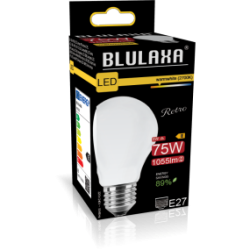 Blulaxa LED Filament Lampe 8W/827, Birnenform E27 8W 810lm, 2700 K warmweiß, Opal