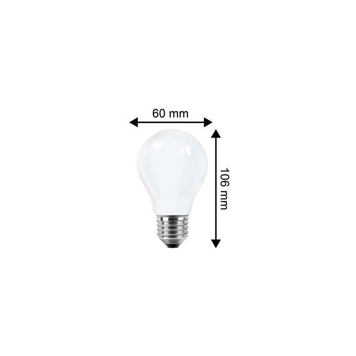 Blulaxa LED Filament Lampe 8W/827, Birnenform E27 8W 810lm, 2700 K warmweiß, Opal, Dimmbar