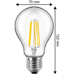 Blulaxa LED Filament Lampe 12W/827, Birnenform E27 12W 1521lm, 2700 K warmweiß