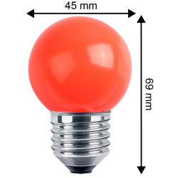 LED Deko MiniGlobe 1W, E27 20lm,  rot