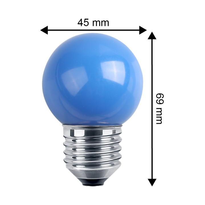 LED Deko MiniGlobe 1W, E27 10lm, blau