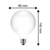 Blulaxa LED Filament Lampe Globeform G95, E27 7W 810lm, 2700 K warmweiß, opal