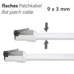 Netzwerkkabel, RJ-45 Stecker - RJ45-Stecker, CAT 8.1, U/FTP, flach, 10,0 m