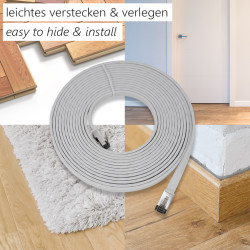 Netzwerkkabel, RJ-45 Stecker - RJ45-Stecker, CAT 8.1, U/FTP, flach, 5,0 m