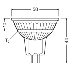 Ledvance LED MR16 50, 36° P 6.1W/927, LED-Reflektorlampen GU5.3 Stecksockel, 621lm, 2700 K, warmweiß, dimmbar