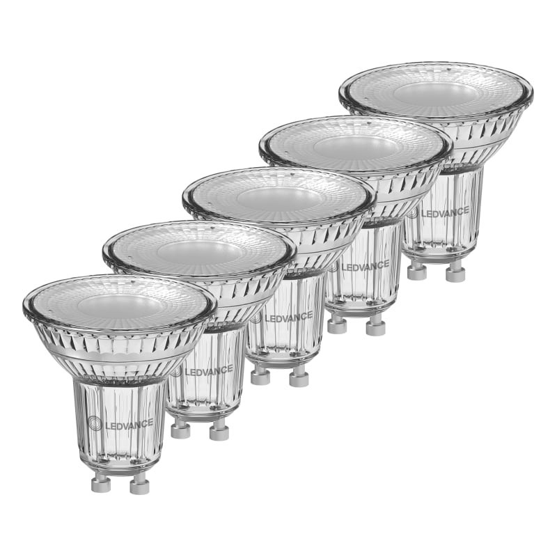 Ledvance LED PAR16 50, 36° P 3.7W/827, LED-Reflektorlampen GU10 Stecksockel, 350lm, 2700 K, warmweiß, 5er Pack