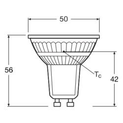 Ledvance LED PAR16 50, 120° P 4.3W/827, LED-Reflektorlampen GU10 Stecksockel, 350lm, 2700 K, warmweiß