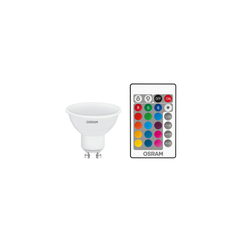 Osram LED Retrofit RGBW 25 120° 4.5W 2700K GU10 mit Fernbedienung