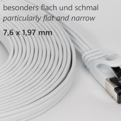 Netzwerkkabel, RJ-45 Stecker - RJ45-Stecker, CAT 8.1, U/FTP, flach & flexible, 1,0 m
