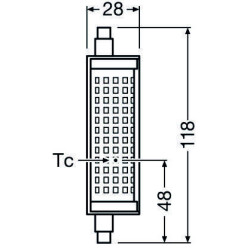 Ledvance LED LINE150 R7s P 18.2W/827, länge: 118mm, 2452lm, 2700K, zweiseitig gesockelt