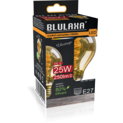 Blulaxa LED Filament Vintage Lampe Birnenform E27, 5W, 250lm, superwarmweiß