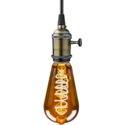 Blulaxa LED Filament Vintage Lampe Smoky Edison ST64 E27, 5W, 140lm, 1800K superwarmweiß