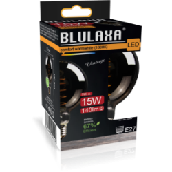 Blulaxa LED Filament Vintage Lampe Smoky Globeform G95 E27, 5W, 250lm, 1800K superwarmweiß