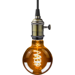 Blulaxa LED Filament Vintage Lampe Smoky Globeform G95 E27, 5W, 250lm, 1800K superwarmweiß