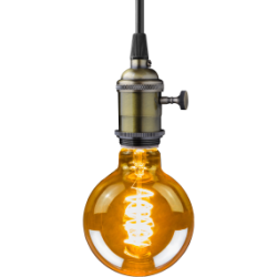 Blulaxa LED Filament Vintage Lampe Globeform G125 E27, 5W, 250lm, 1800K superwarmweiß