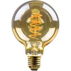Blulaxa LED Filament Vintage Lampe Globeform G125 E27, 5W, 250lm, 1800K superwarmweiß
