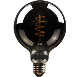 Blulaxa LED Filament Vintage Lampe Smoky Globeform G125 E27 5W 140lm superwarmweiß