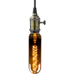 Blulaxa LED Filament Vintage Lampe Smoky Röhrenampe E27, 5W, 110lm, 1800K superwarmweiß, XXL L275mm ø65mm