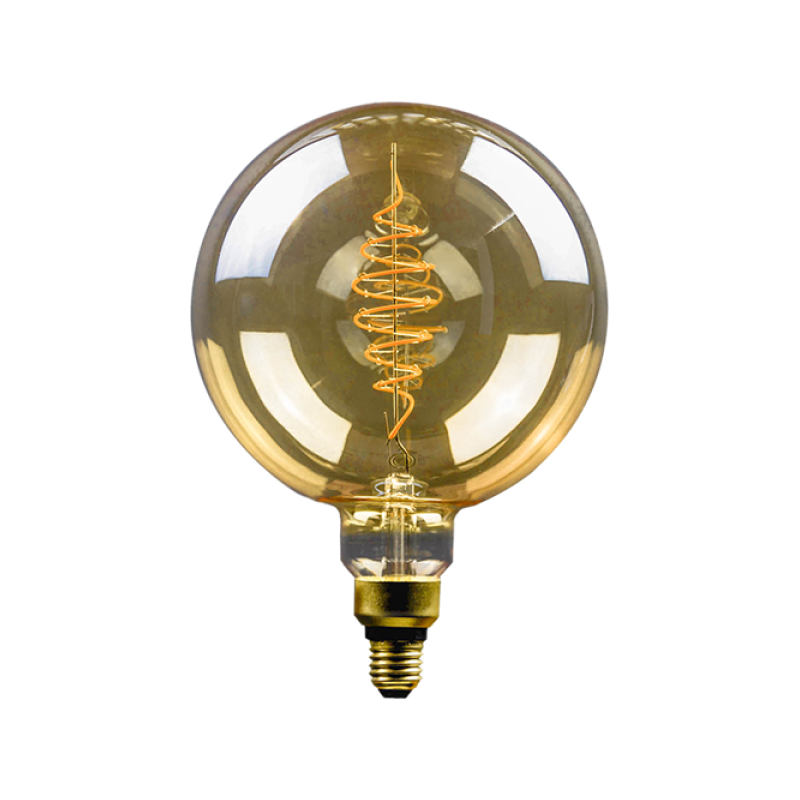 Blulaxa LED Filament Vintage Lampe Globeform E27, 8,5W, 500lm, 1800K superwarmweiß XXL L283mm ø200mm
