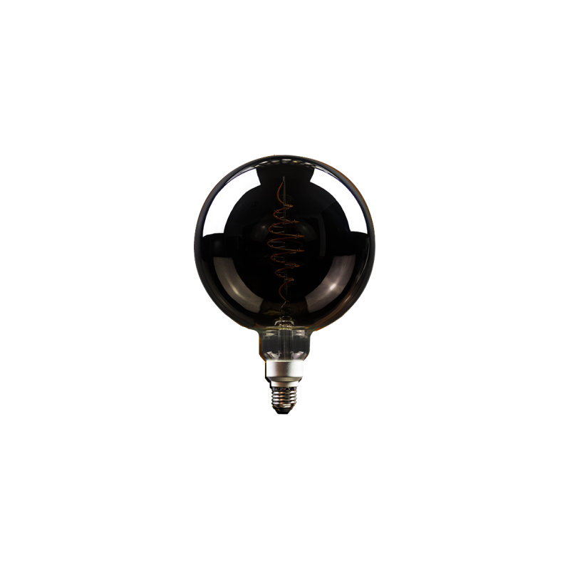 Blulaxa LED Filament Vintage Lampe Smoky Globeform E27, 8,5W, 200lm, 1800K superwarmweiß, XXL L283mm ø200mm