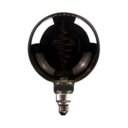Blulaxa LED Filament Vintage Lampe Smoky Globeform E27, 8,5W, 200lm, 1800K superwarmweiß, XXL L283mm ø200mm