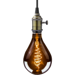 Blulaxa LED Filament Vintage Lampe Smoky PS160 E27, 8,5W, 200lm, 1800K superwarmweiß, XXL L290mm ø160mm