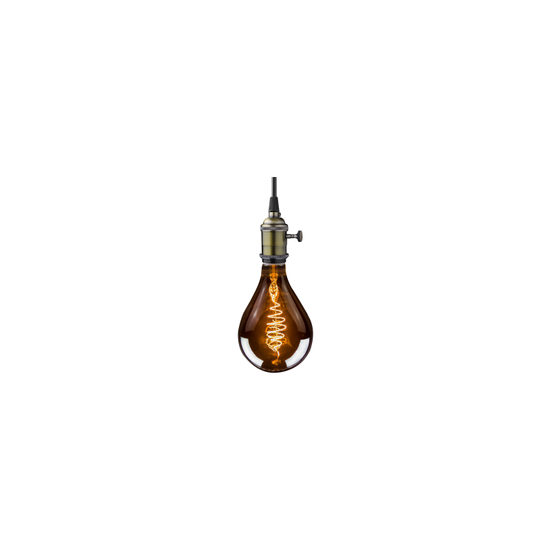 Blulaxa LED Filament Vintage Lampe Smoky PS160 E27, 8,5W, 200lm, 1800K superwarmweiß, XXL L290mm ø160mm