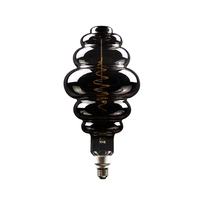 Blulaxa LED Filament Vintage Lampe Smoky Honigkorb E27, 8,5W, 200lm, 1800K superwarmweiß, XXL L395mm ø200mm