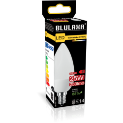 Blulaxa LED Lampe 3W/827, Kerzenform E14, 3W 250lm, 2700 K warmweiß