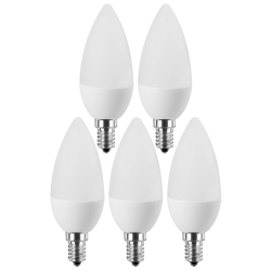 Blulaxa LED Lampe 5W/827, Kerzenform E14, 5W 470lm, 2700 K warmweiß, 5er Pack