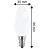 Blulaxa LED Filament Lampe 2.5W/827, Kerzenform E14, 2.5W 250lm, 2700 K warmweiß, opal