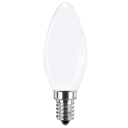 Blulaxa LED Filament Lampe 2.5W/827, Kerzenform E14, 2.5W 250lm, 2700 K warmweiß, opal