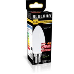Blulaxa LED Filament Lampe 4.5W/827, Kerzenform E14, 4.5W 470lm, 2700 K warmweiß