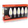 Blulaxa LED Filament Lampe 4.5W/827, Kerzenform E14, 4.5W 470lm, 2700 K warmweiß, 5er Pack