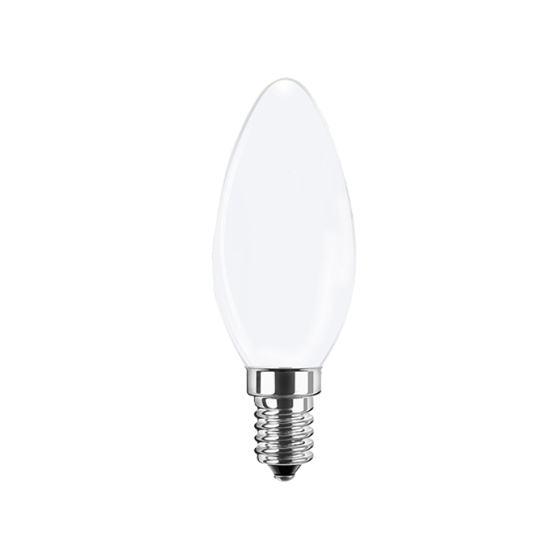 Blulaxa LED Filament Lampe 4.5W/827, Kerzenform E14, 4.5W 470lm, 2700 K warmweiß, opal