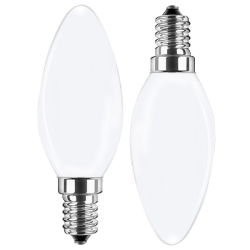 Blulaxa LED Filament Lampe 4.5W/827, Kerzenform E14, 4.5W 470lm, 2700 K warmweiß, opal, 2er Pack