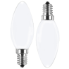 Blulaxa LED Filament Lampe 4.5W/827, Kerzenform E14, 4.5W 470lm, 2700 K warmweiß, opal, 2er Pack